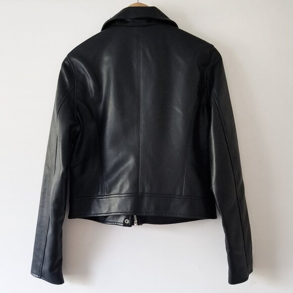 NEW BLANK NYC Essentials FAUX Leather Moto Jacket Size M Biker Edgy Black $99 - Picture 5 of 16
